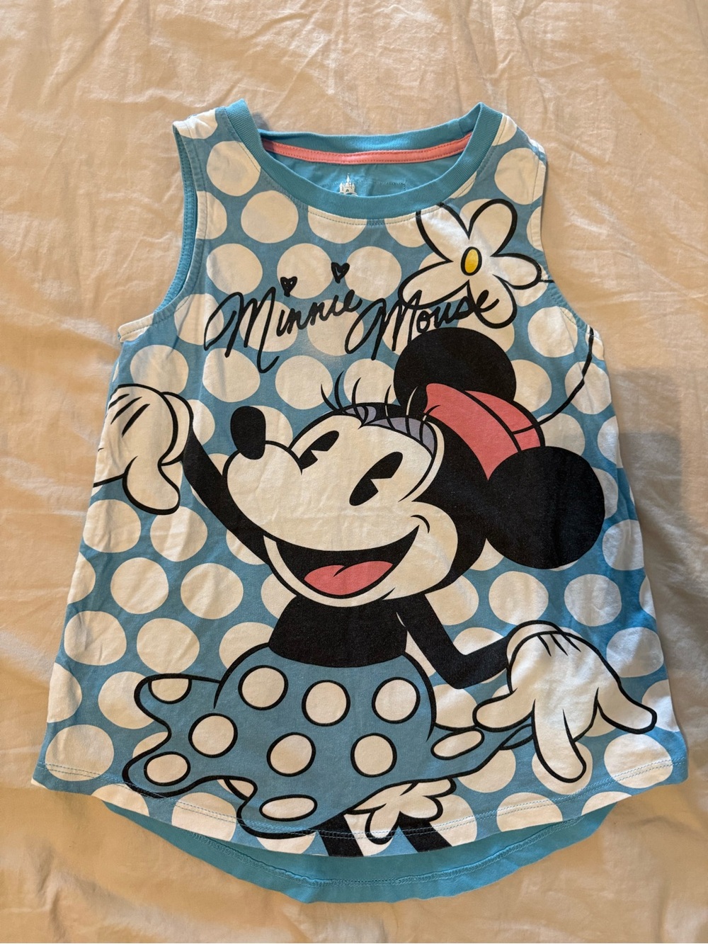 Minnie Mouse Disneyland Blue Polka Dot Tank Top for Kids